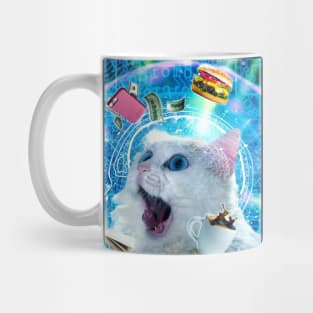 Trippy Dopamine Fasting Cat - Burger Coffee Mug